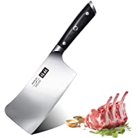 SHAN ZU Macheta de Cocina Cuchillo de Carnicero Huesos 17.8cm Hacha de Carnicero Cuchilla Engrosada de 21 ° para Cortar…